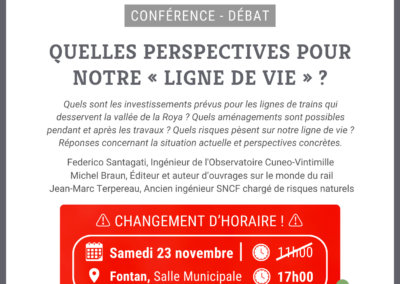 Paroles de la Roya #2 Quelles perspectives pour notre Ligne de vie - Samedi 23 novembre à 17h à Fontan